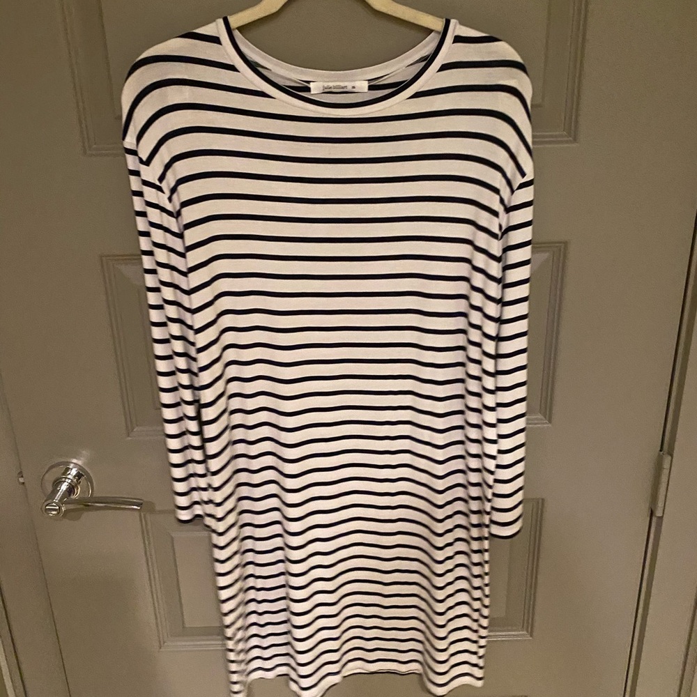 Julie Billiart Navy and white T-shirt dress